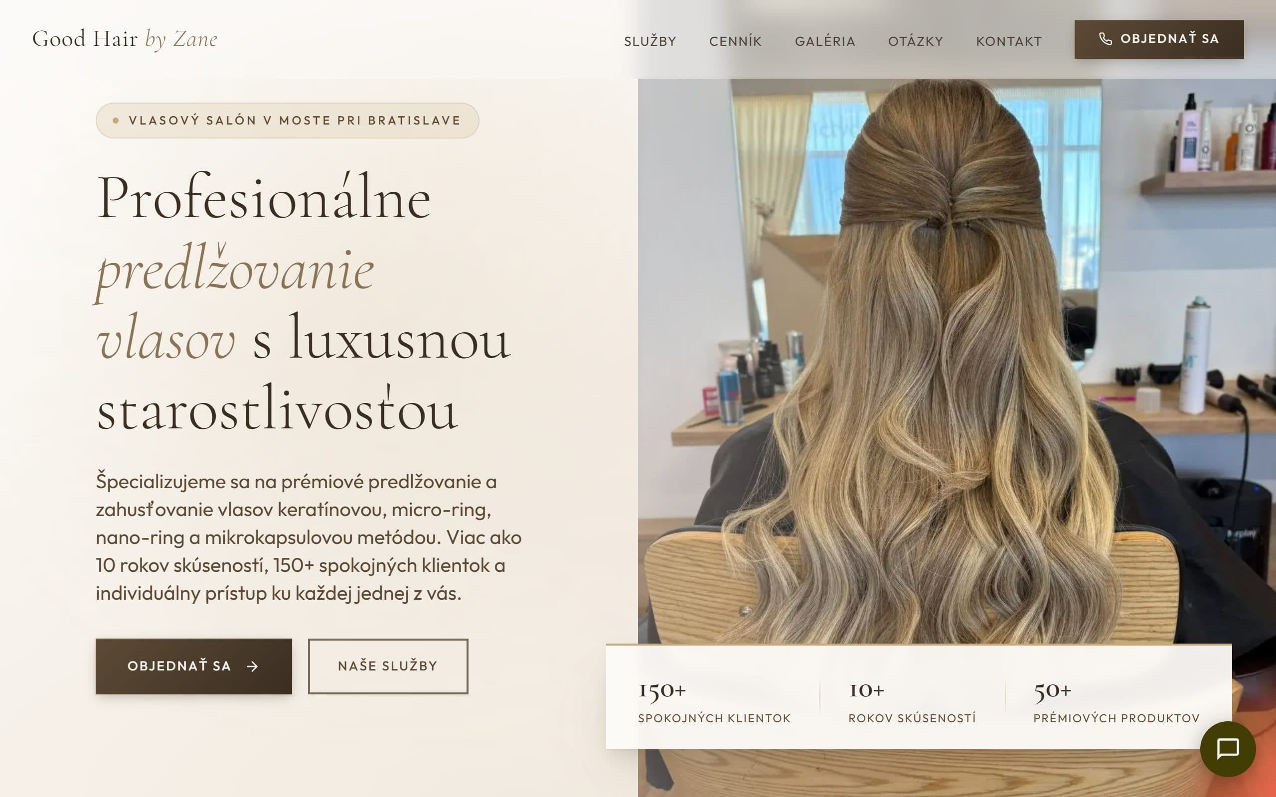 Náhľad webu Good Hair by Zane (goodhairbyzane.com)