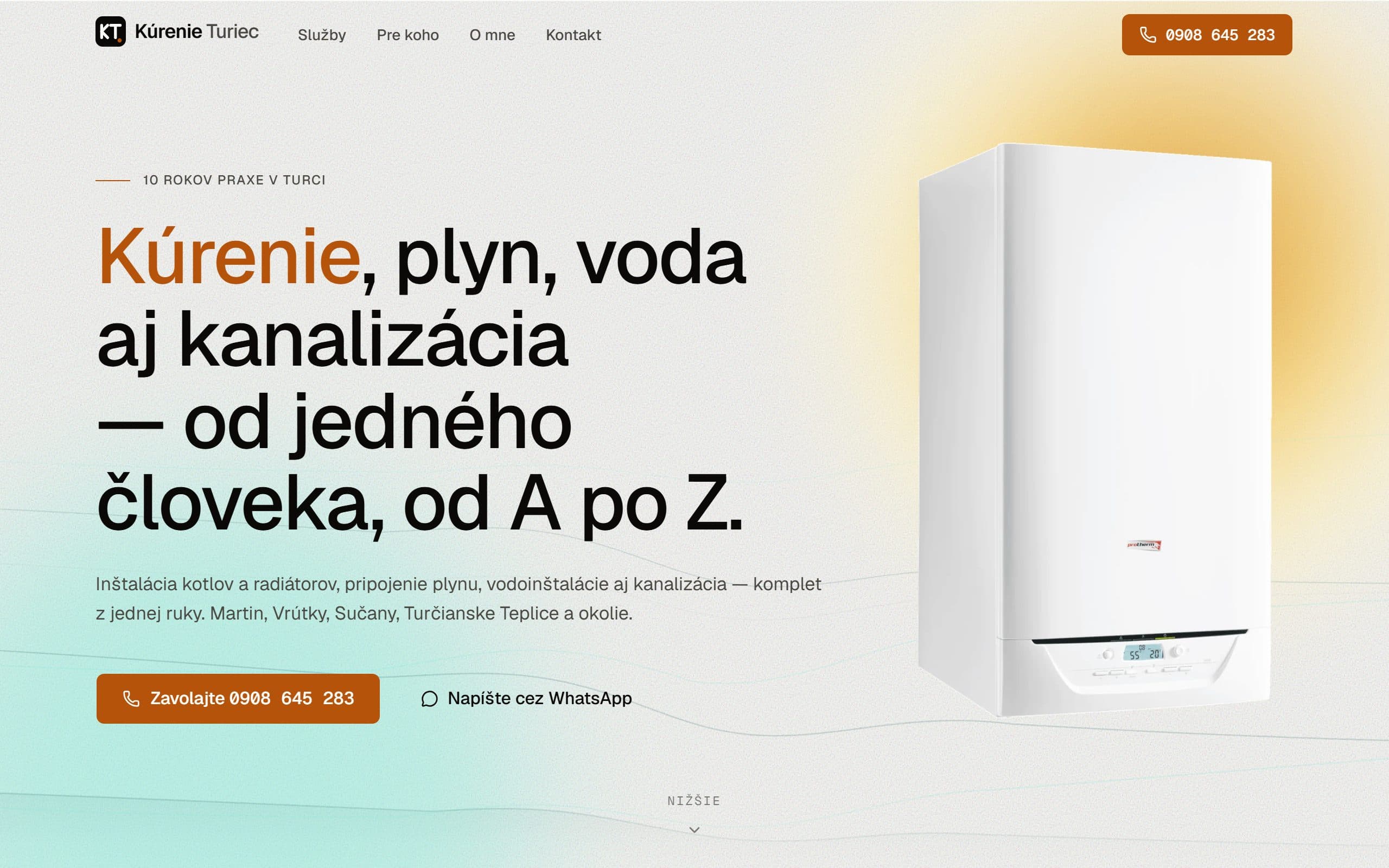 Náhľad webu Kúrenie Turiec (kurenieturiec.sk)